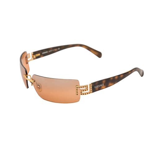 versace white frame sunglasses|versace rimless sunglasses.